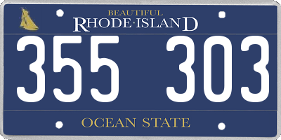 RI license plate 355303