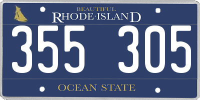 RI license plate 355305