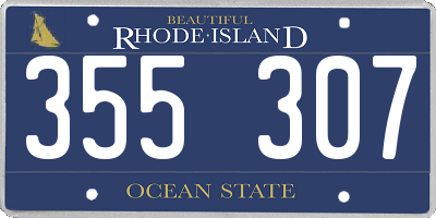 RI license plate 355307