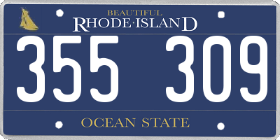 RI license plate 355309