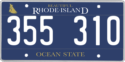 RI license plate 355310