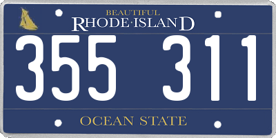 RI license plate 355311