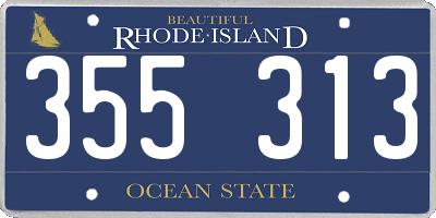RI license plate 355313