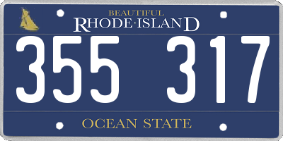RI license plate 355317