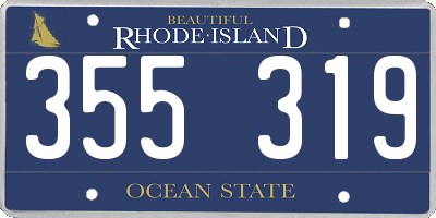 RI license plate 355319
