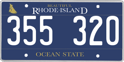 RI license plate 355320
