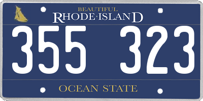 RI license plate 355323