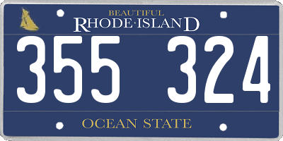 RI license plate 355324