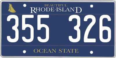 RI license plate 355326