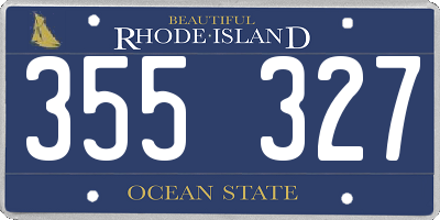 RI license plate 355327
