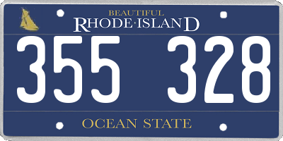 RI license plate 355328
