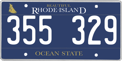 RI license plate 355329