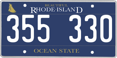 RI license plate 355330