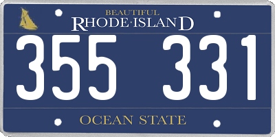 RI license plate 355331
