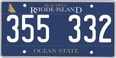 RI license plate 355332