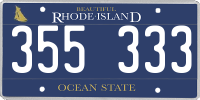 RI license plate 355333