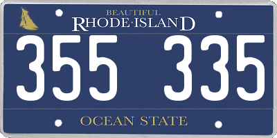 RI license plate 355335