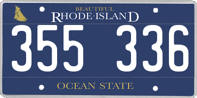 RI license plate 355336
