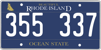 RI license plate 355337