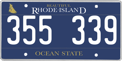 RI license plate 355339