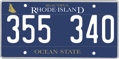 RI license plate 355340