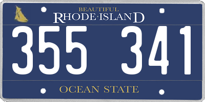 RI license plate 355341