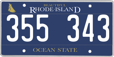 RI license plate 355343