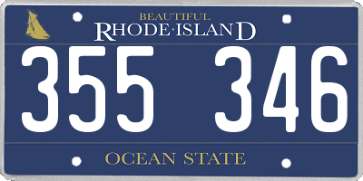 RI license plate 355346