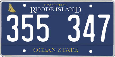 RI license plate 355347