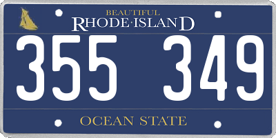 RI license plate 355349