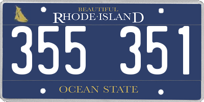 RI license plate 355351