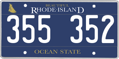 RI license plate 355352