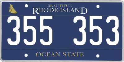 RI license plate 355353