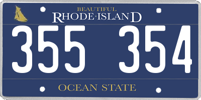 RI license plate 355354