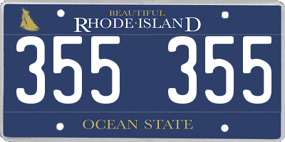 RI license plate 355355