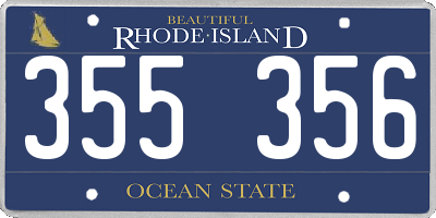 RI license plate 355356