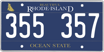 RI license plate 355357