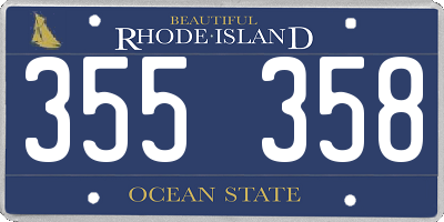 RI license plate 355358