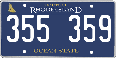 RI license plate 355359