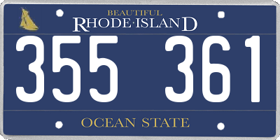 RI license plate 355361