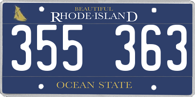 RI license plate 355363