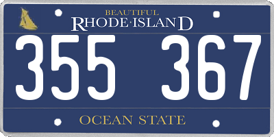 RI license plate 355367