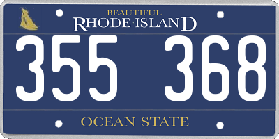 RI license plate 355368