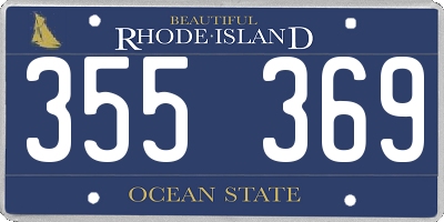 RI license plate 355369