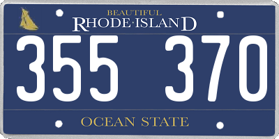 RI license plate 355370