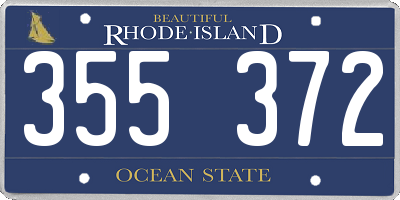 RI license plate 355372