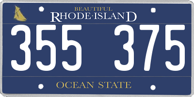 RI license plate 355375