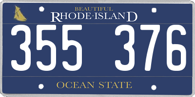 RI license plate 355376