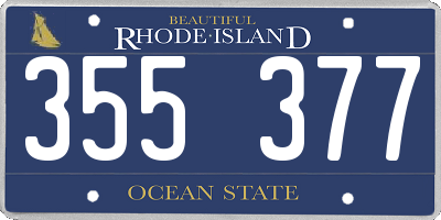 RI license plate 355377