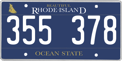 RI license plate 355378